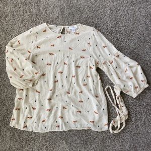 Fox Print Maternity Blouse